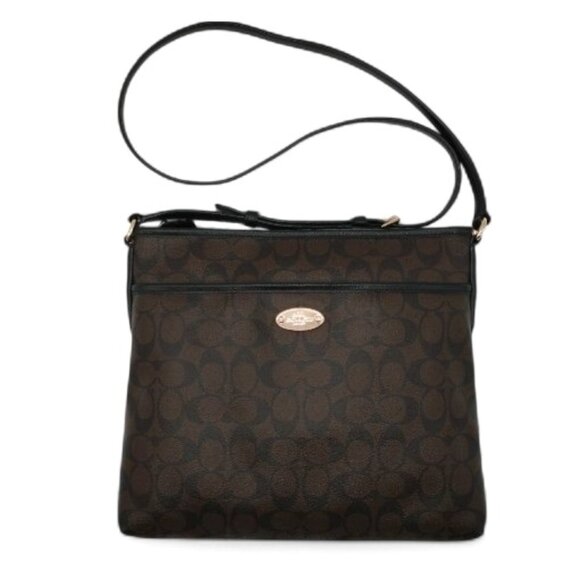 Coach 1941 Gold Brown Black File Saddle Shoulder Crossbody Bag - Picture 1 of 13